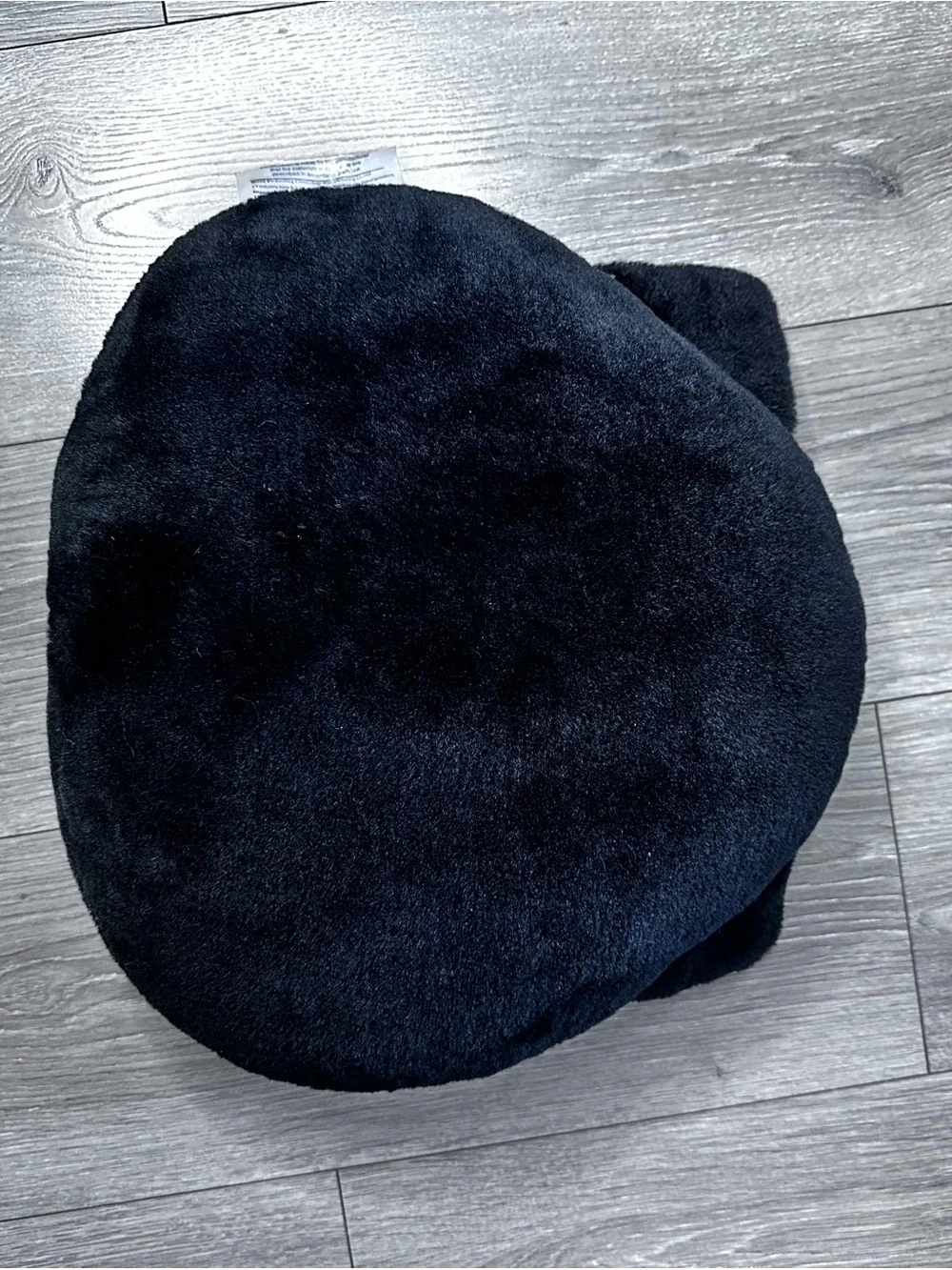 Dolls Kill Black Cat Face Plush Pillow with Pink Nose